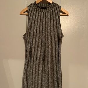 Grey and Black Collared Summer Dress